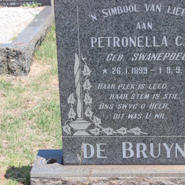 BRUYN Petronella C.M., de nee SWANEPOEL 1899-1971