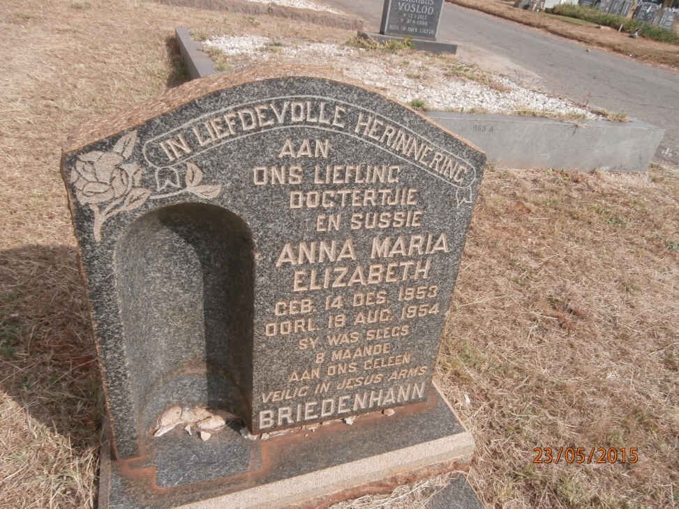 BRIEDENHANN Anna Maria Elizabeth 1953-1954