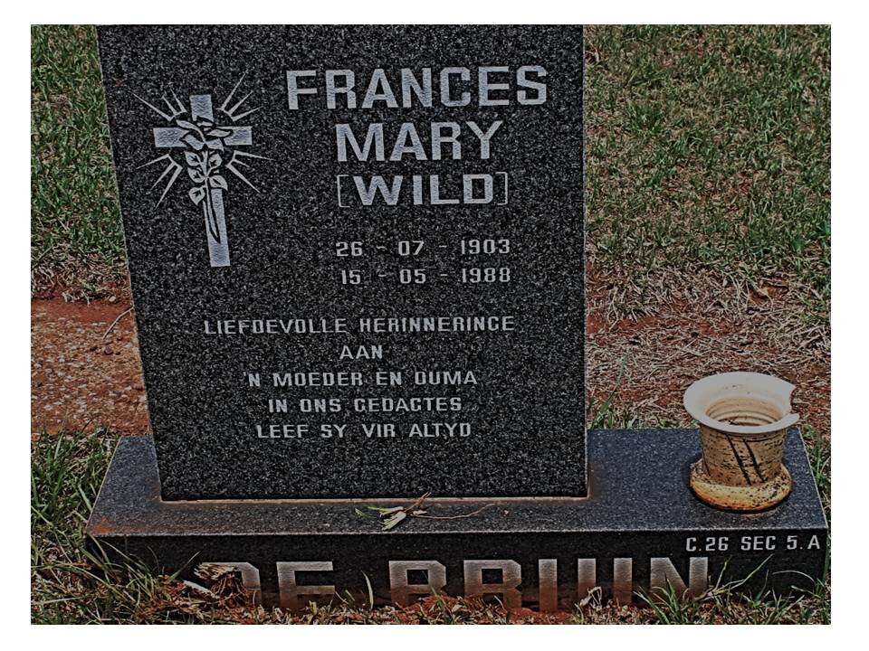 BRUIN Frances Mary, de nee WILD 1903-1988