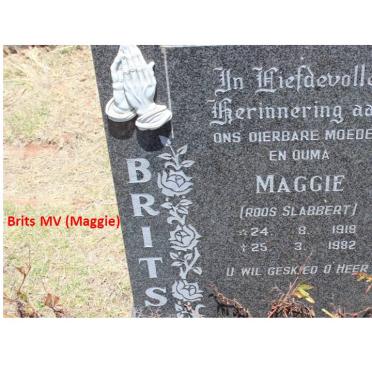 BRITS Maggie 1918-1982 voorheen ROOS, SLABBERT