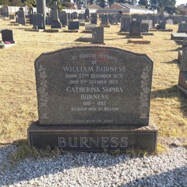 BURNESS William 1878-1953 &amp; Catherina Sophia 1881-1983