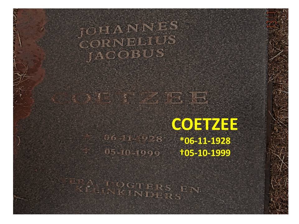 COETZEE Johannes Cornelius Jacobus 1928-1999
