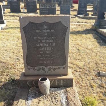 COETZEE Carolina F.P. nee CRYDY -1951