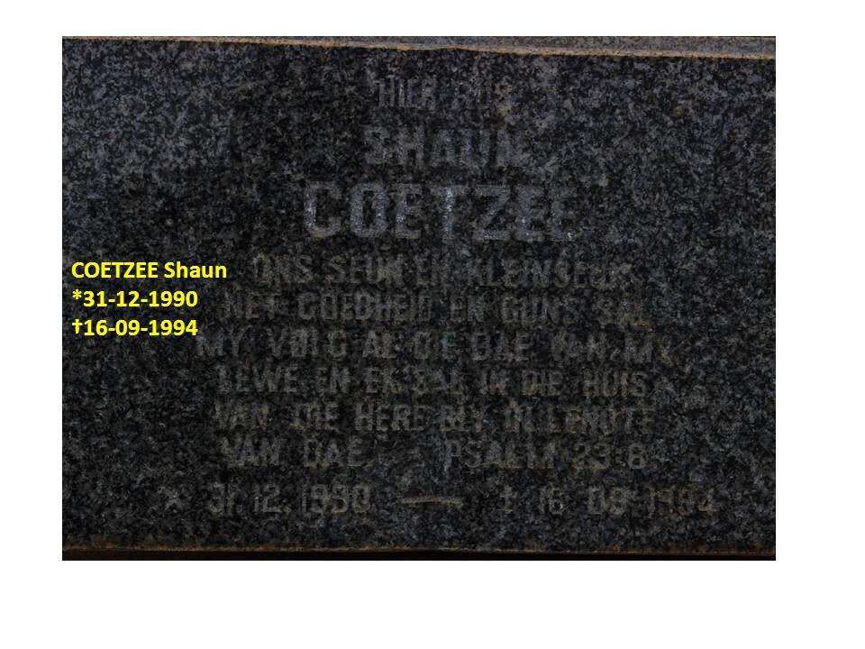 COETZEE Shaun 1990-1994