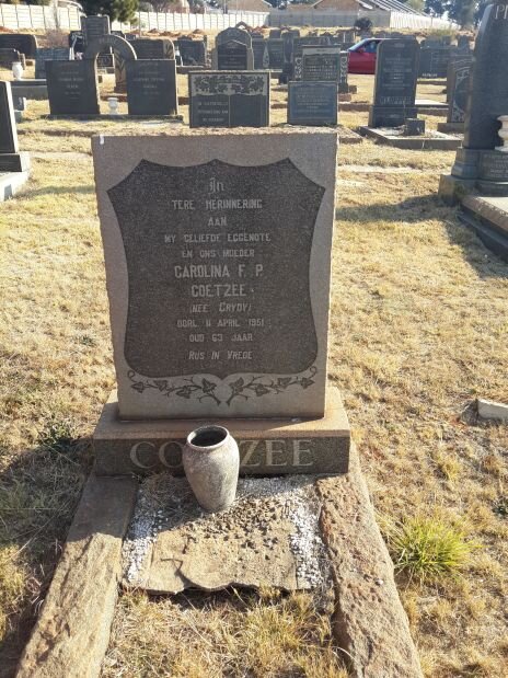 COETZEE Carolina F.P. nee CRYDY -1951