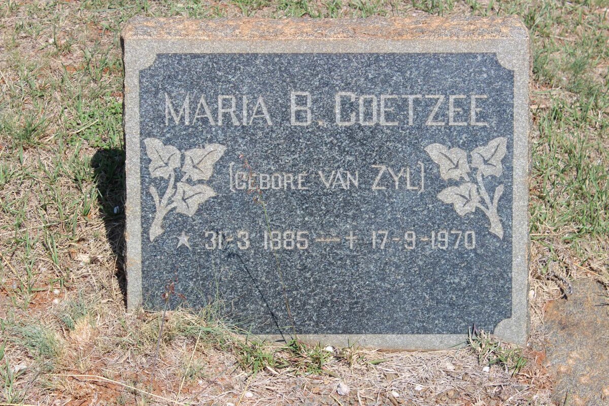 COETZEE Maria B. nee VAN ZYL 1885-1970