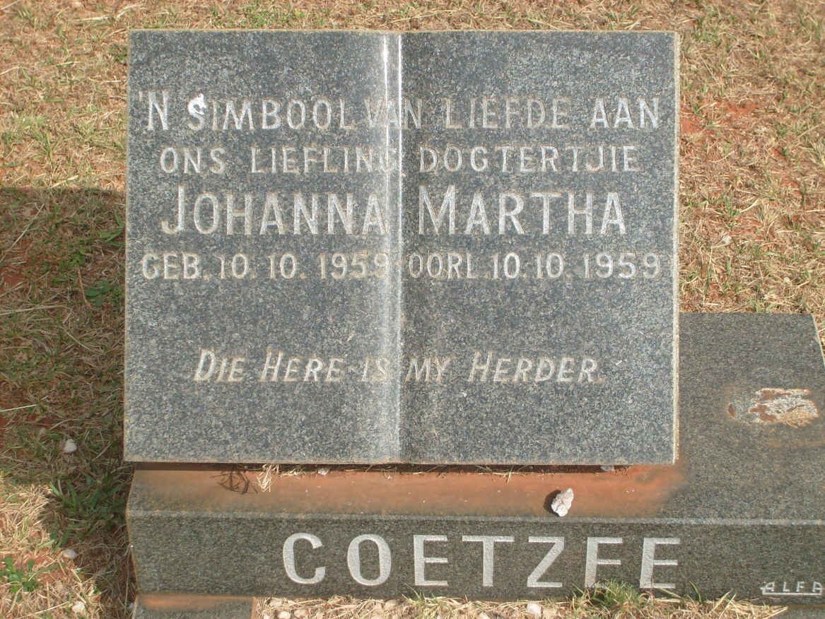 COETZEE Johanna Martha 1959-1959