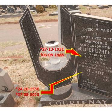 COURTENEY Stuart 1930-2013 &amp; Dulcie Elizabeth 1931-1988