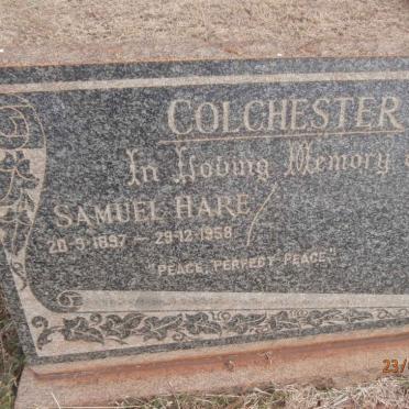 COLCHESTER Samuel Hare 1897-1958