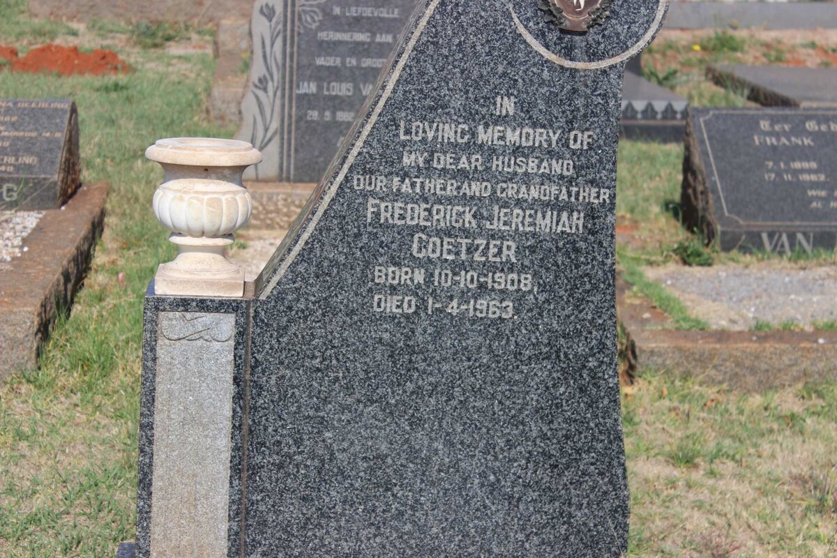 COETZER Frederick Jeremiah 1908-1963