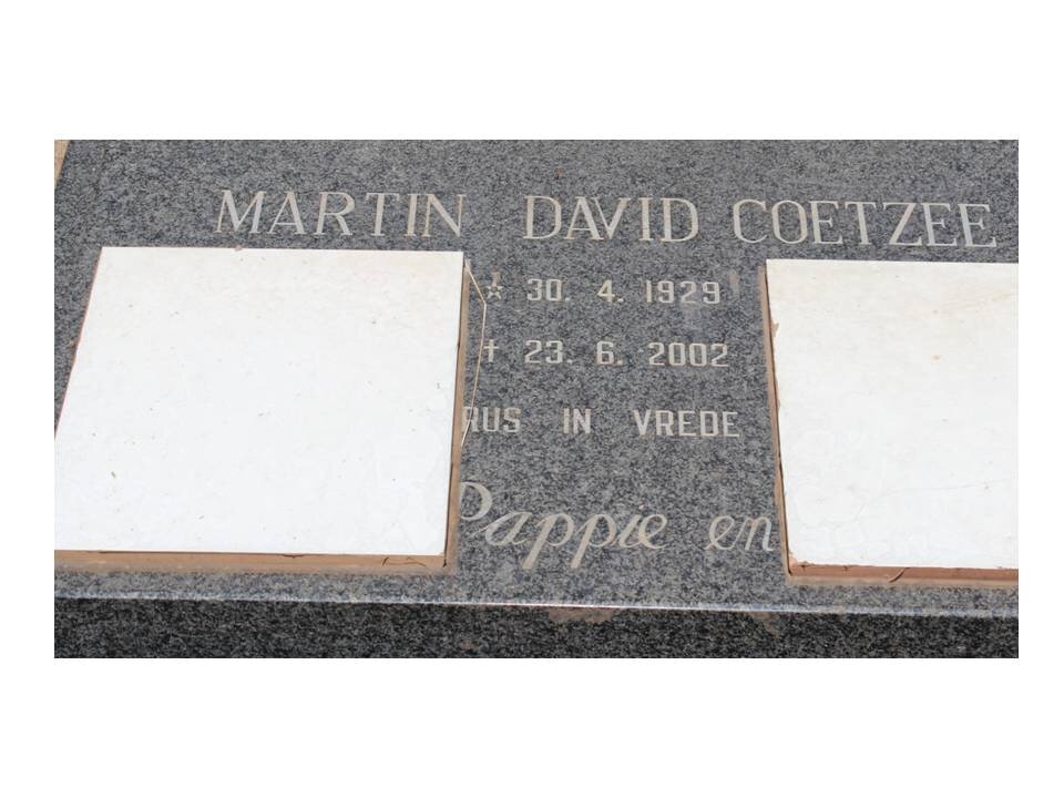 COETZEE Martin David 1929-2002