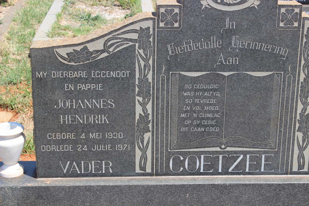 COETZEE Johannes Hendrik 1930-1971
