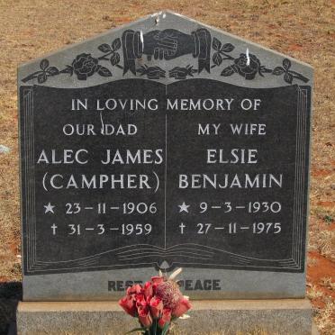 CAMPHER Alec James 1906-1959 :: BENJAMIN Elsie 1930-1975