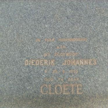 CLOETE Diederik Johannes -1955