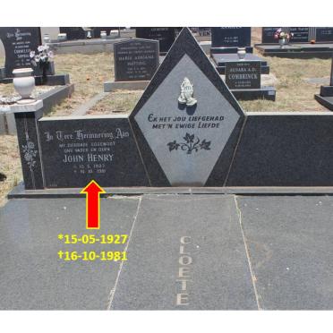 CLOETE John Henry 1927-1981