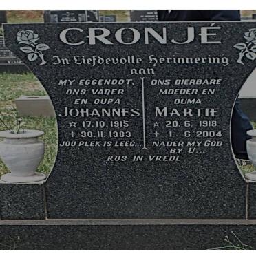 CRONJÉ Johannes 1915-1983 &amp; Martie 1918-2004