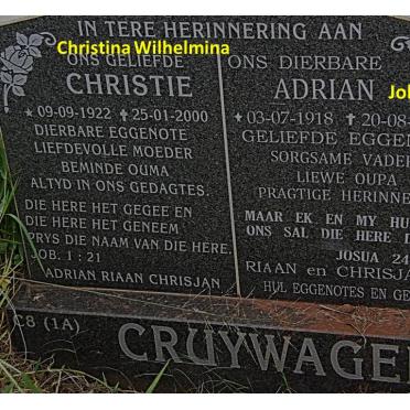 CRUYWAGEN Adrian 1918-2009 &amp; Christie 1922-2000