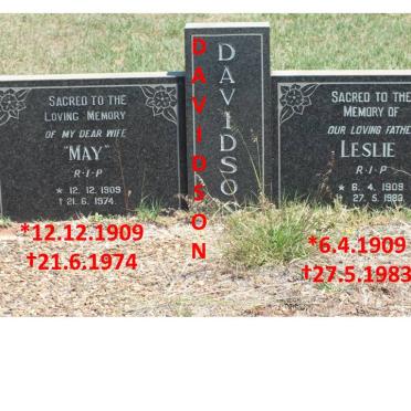 DAVIDSON Leslie 1909-1983 &amp; May 1909-1974