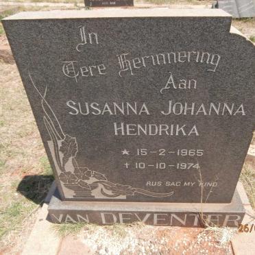 DEVENTER Susanna Johanna Hendrika, van 1965-1974