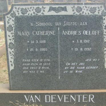 DEVENTER Andries Oeloff, van 1912-1992 &amp; Mary Catherine 1918-1960