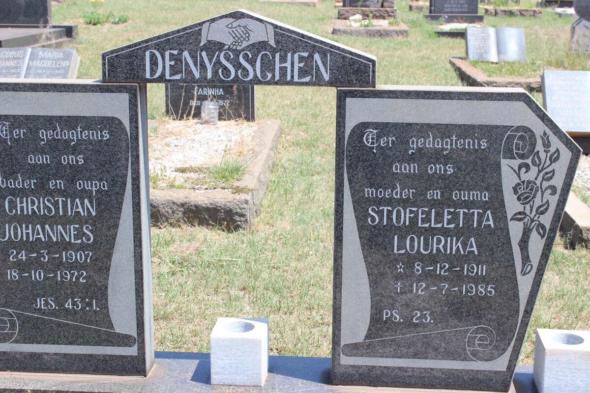DENYSSCHEN Chirstian Johannes 1907-1972 &amp; Stofeletta Lourika 1911-1985