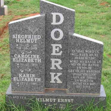 DOERK Helmut Ernst 1930-1994 &amp; Caroline Elizabeth 1933- :: DOERK Siegfried Helmut 1959-2008 :: DOERK Karin Elizabeth 1960-