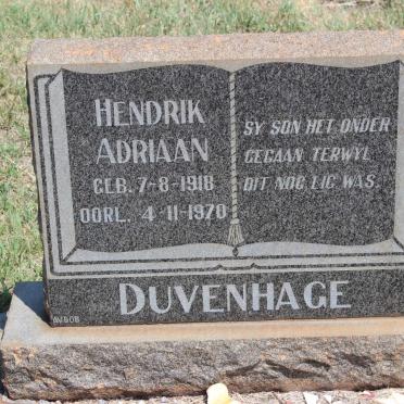 DUVENHAGE Hendrik Adriaan 1918-1970