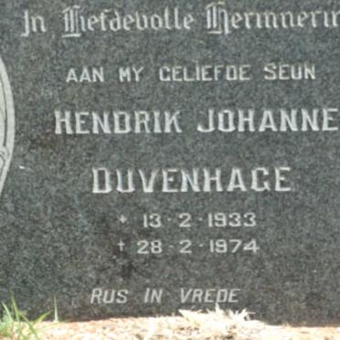 DUVENHAGE Hendrik Johannes 1933-1974