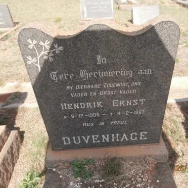 DUVENHAGE Hendrik Ernst 1905-1967