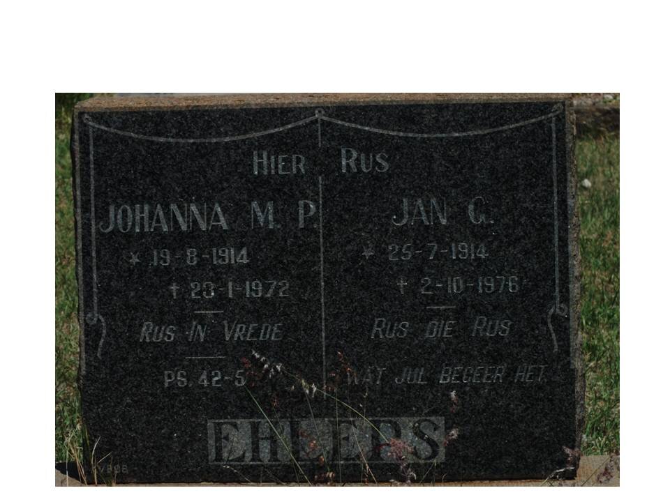 EHLERS Jan G. 1914-1976 &amp; Johanna M.P. 1914-1972