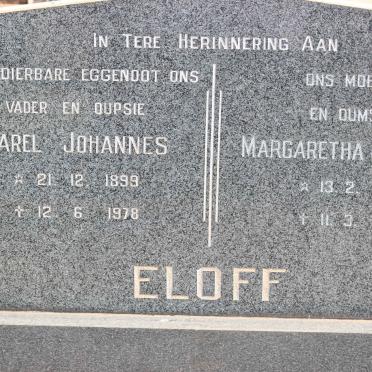 ELOFF Sarel Johannes 1899-1978 &amp; Margaretha Johanna 1913-1994