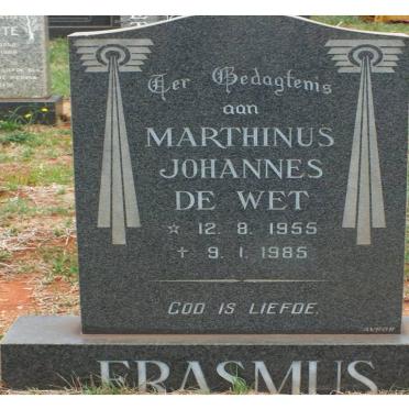ERASMUS Marthinus Johannes De Wet 1955-1985