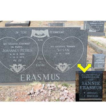 ERASMUS Johannes Petrus 1930-1976 &amp; Susan 1930-2010