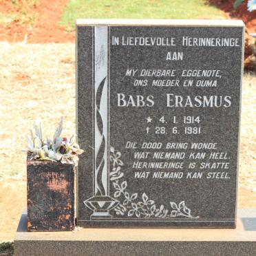 ERASMUS Babs 1914-1981