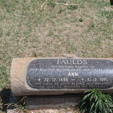 FAULDS Ann 1896-1971