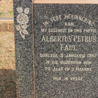 FAUL Albertus Petrus -1957