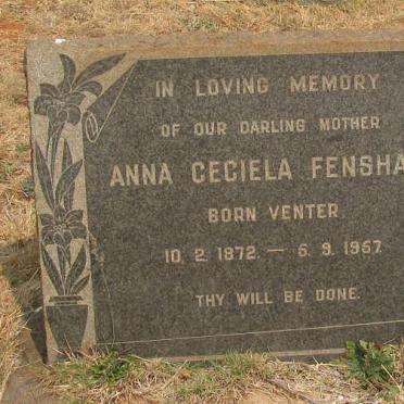 FENSHAM Anna Ceciela nee VENTER 1872-1957
