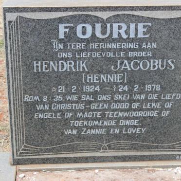 FOURIE Hendrik Jacobus 1924-1978