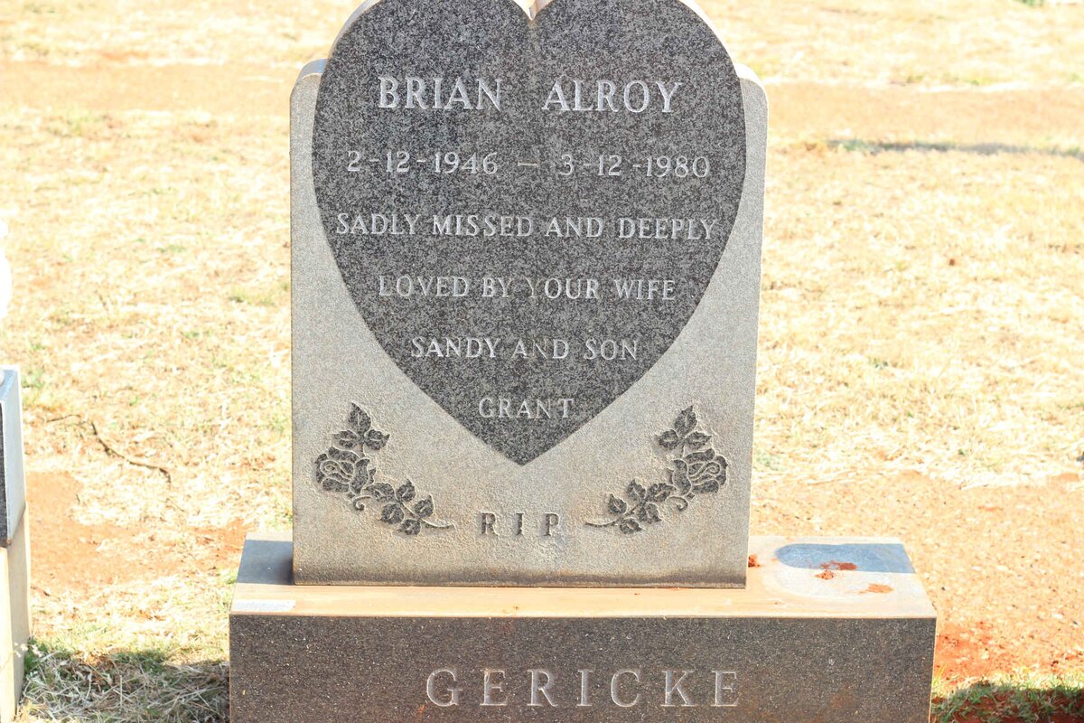 GERICKE Brian Alroy 1946-1980