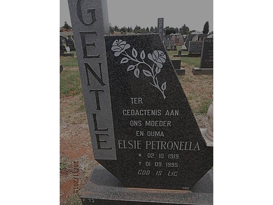 GENTLE Elsie Petronella 1919-1995