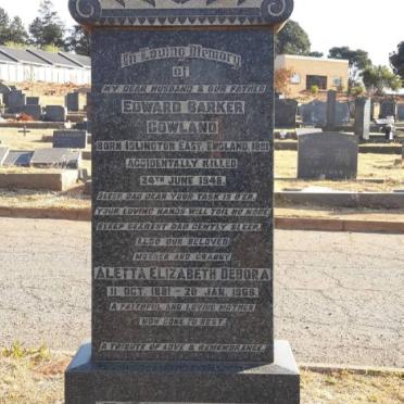 GOWLAND Edward Barker 1881-1948 &amp; Aletta Elizabeth Debora 1881-1968