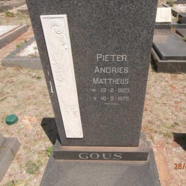 GOUS Pieter Andries Mattheus 1923-1975