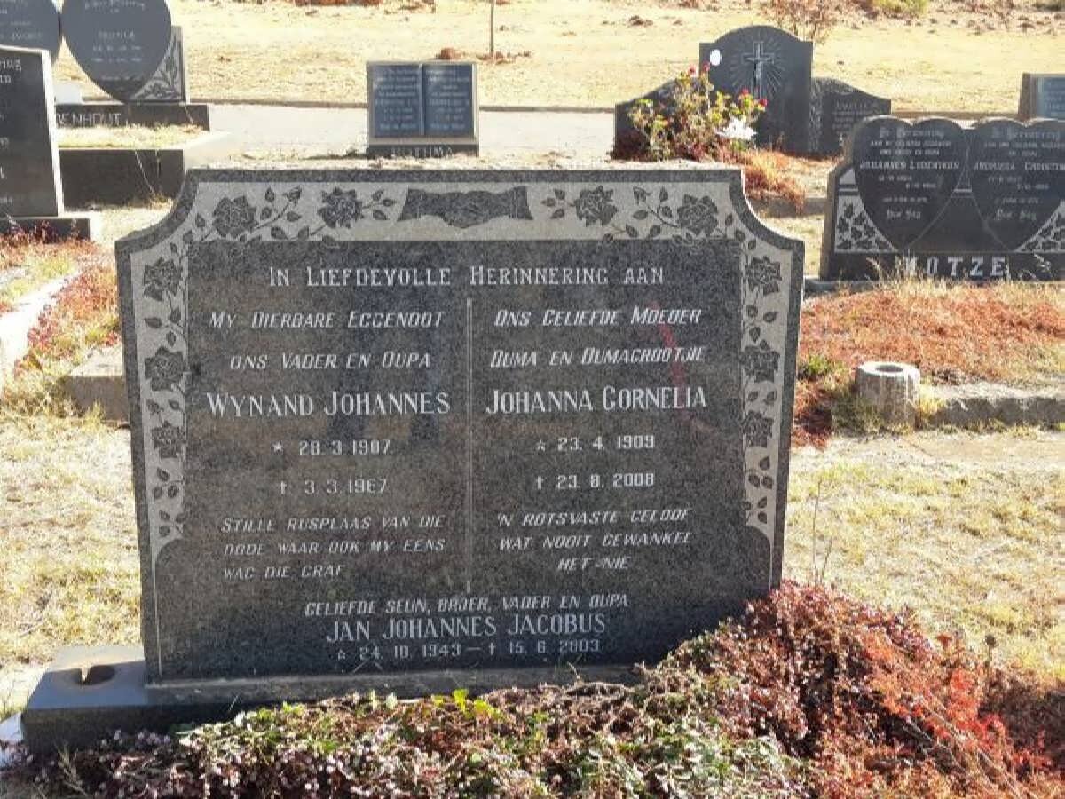 GOOSEN Wynand Johannes 1907-1967 &amp; Johanna Cornelia 1909-2008 :: GOOSEN Jan Johannes Jacobus 1943-2003