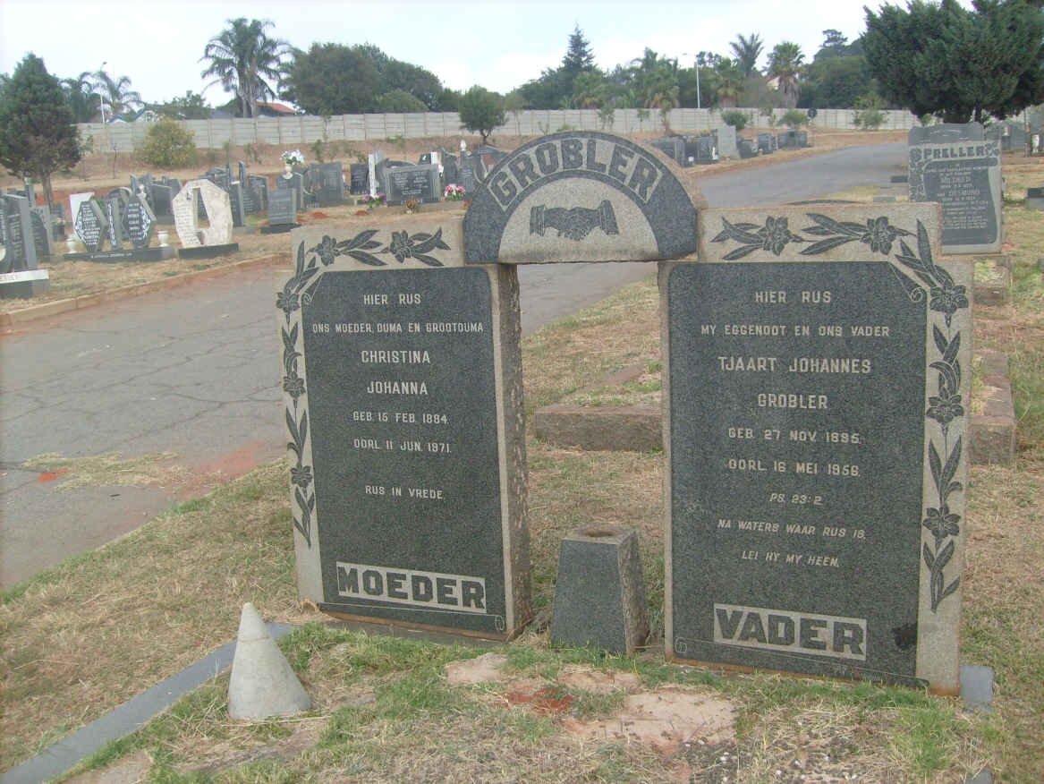 GROBLER Tjaart Johannes 18?5-1956 &amp; Christina Johanna 18?4-1971