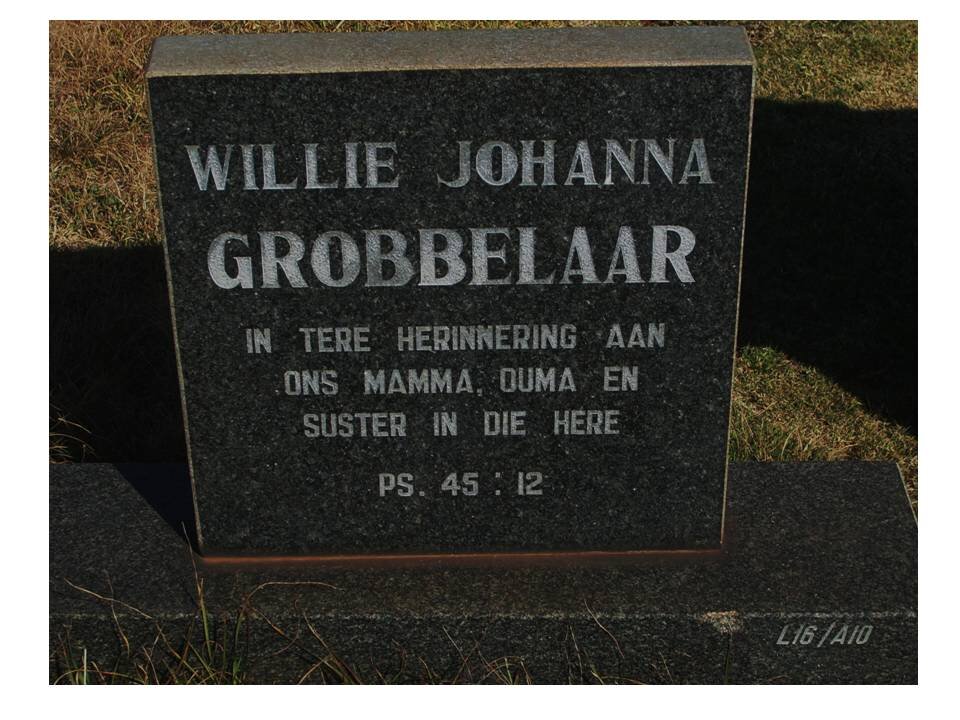 GROBBELAAR Willie Johanna