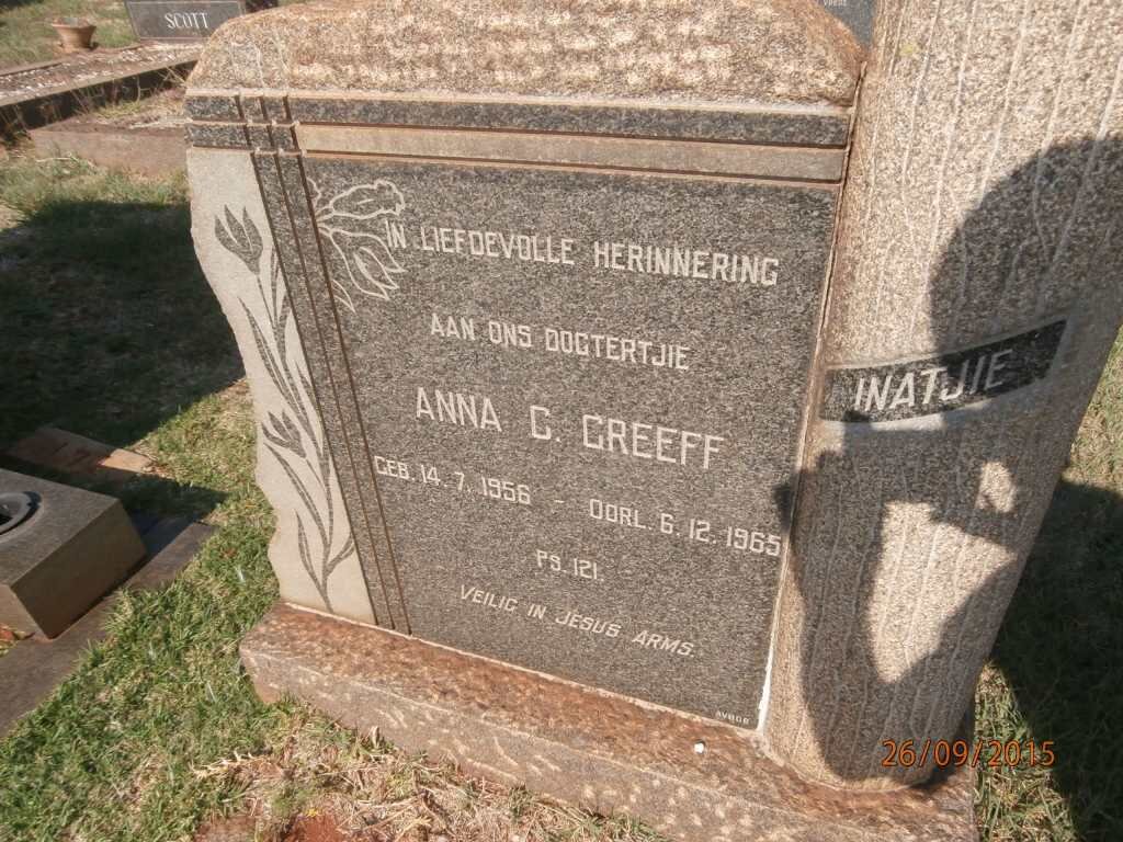 GREEFF Anna C. 1956-1965