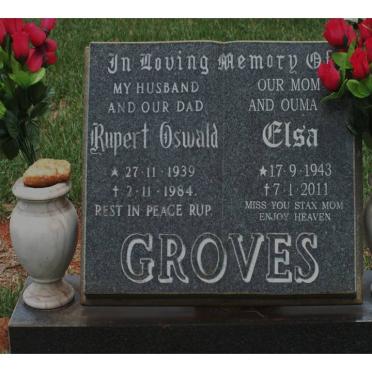 GROVES Rupert Oswald 1939-1984 &amp; Elsa 1943-2011