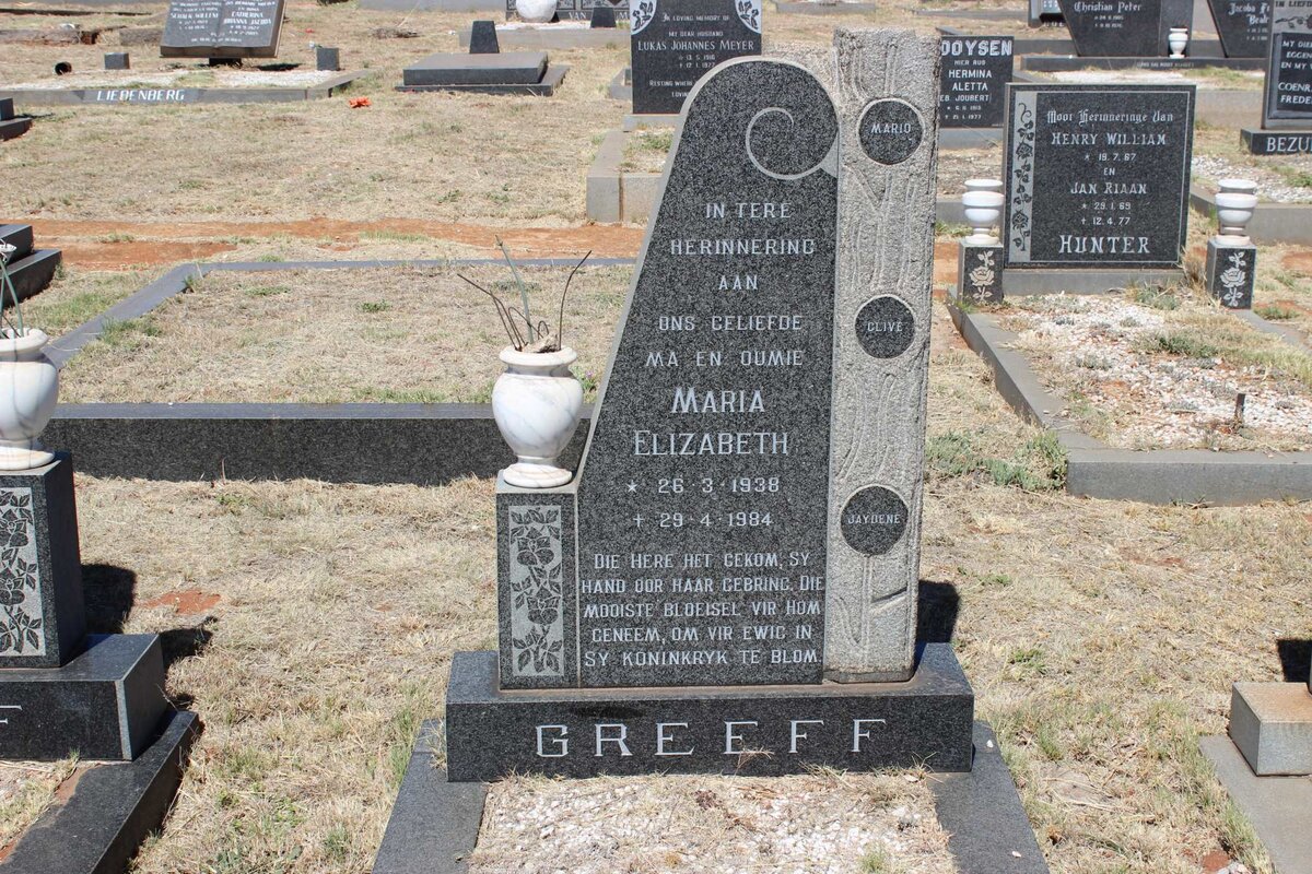 GREEFF Maria Elizabeth 1938-1984
