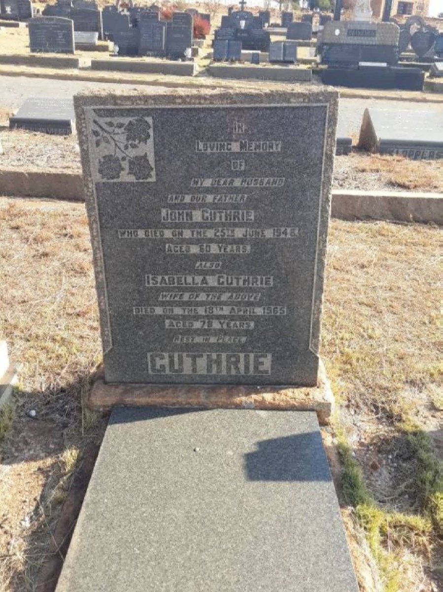GUTHRIE John -1946 &amp; Isabella -1965