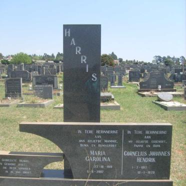 HARRIS Cornelius Johannes Hendrik 1917-1973 &amp; Maria Carolina 1919-2002